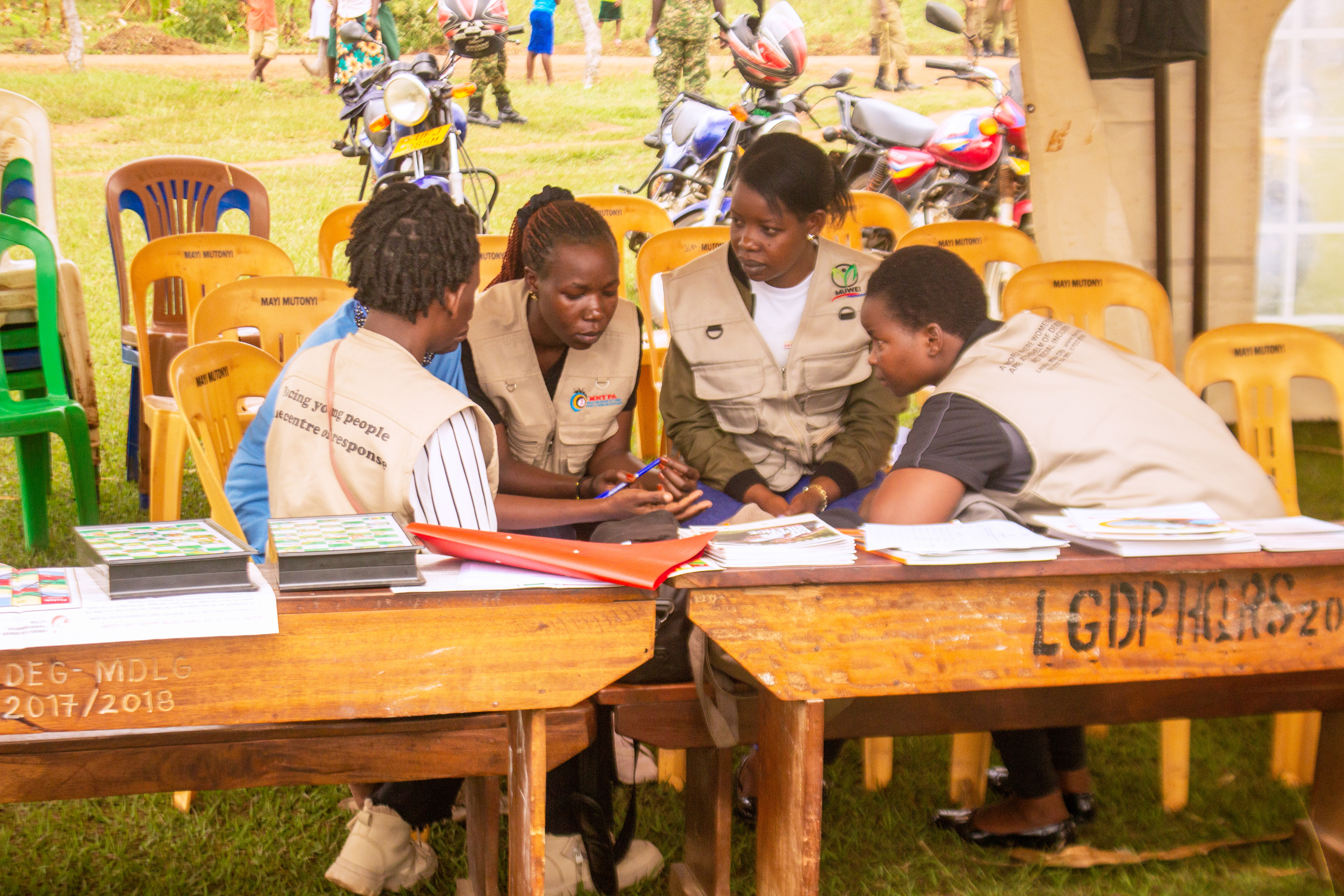 Community members and children at Mbale District International Women's Day 2025 celebrations